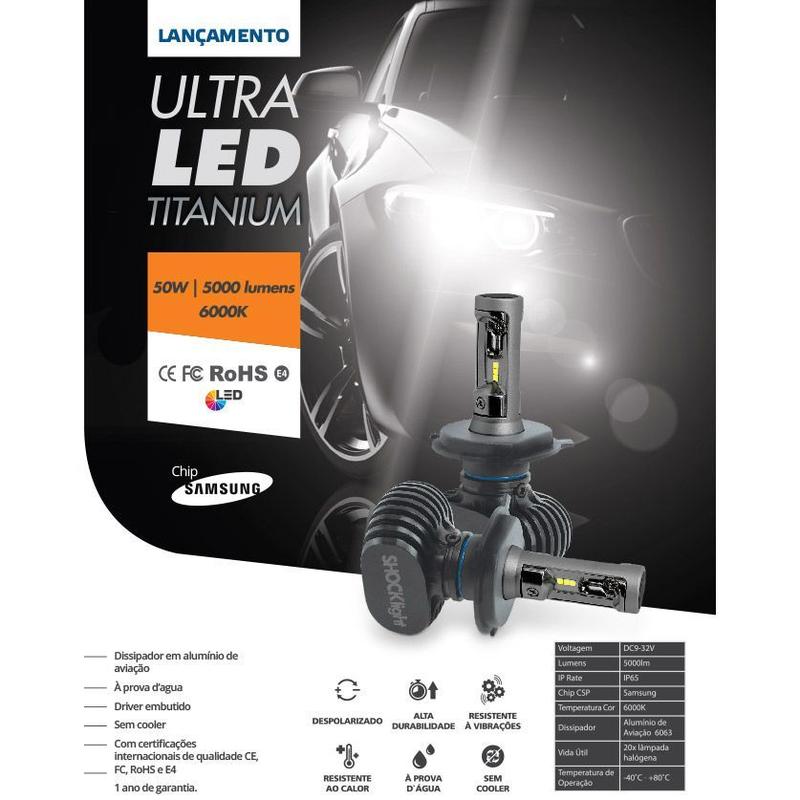 Lâmpada UltraLed H27 Farol Milha Onix Plus 1.0 LTZ Turbo 20